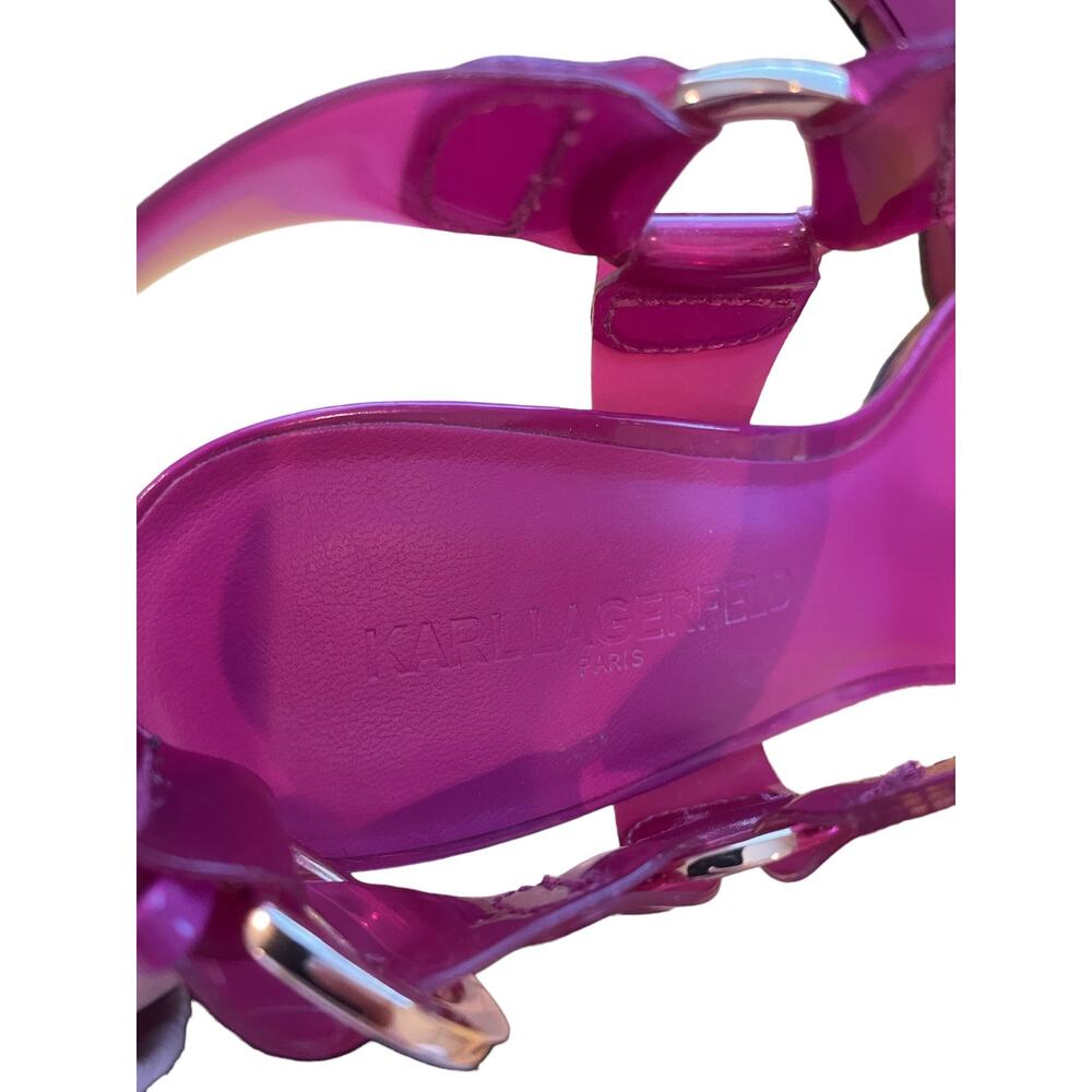 NWT Karl Lagerfeld Paris Heeled Sandal Orchid Purple 6 - Picture 7 of 11